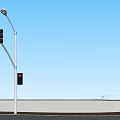 Outdoor Street Lights For Night Illumination Along Road With Curved Poles Design