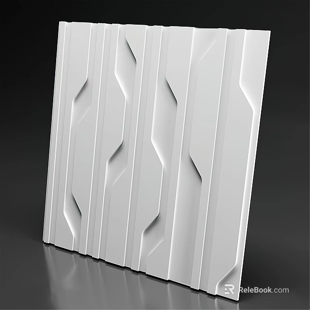 Modern White Wall Panel Featuring Geometric Patterns And Textured Surface Design 3d model 