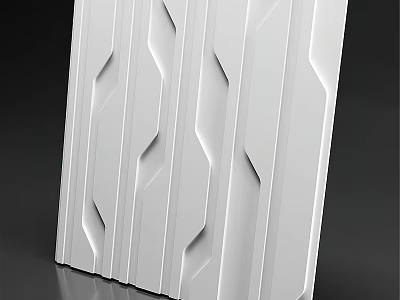 Modern White Wall Panel Featuring Geometric Patterns And Textured Surface Design 3d model