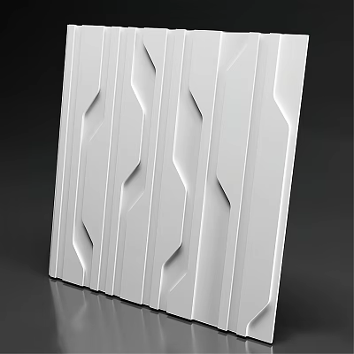Modern White Wall Panel Featuring Geometric Patterns And Textured Surface Design 3d model