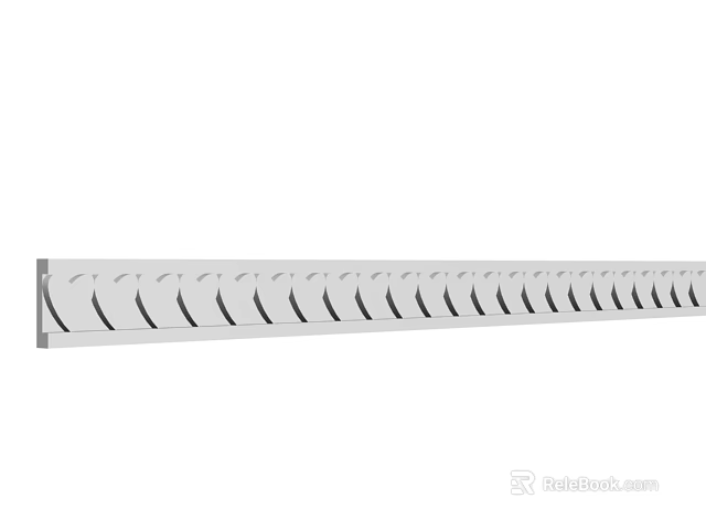 Elegant White Gypsum Molding With Curved Decorative Patterns For Interior Home Design 3d model 