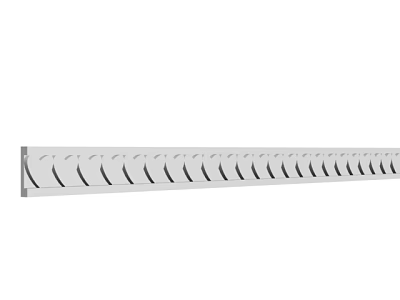 Elegant White Gypsum Molding With Curved Decorative Patterns For Interior Home Design 3d model