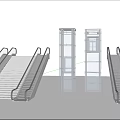 Sightseeing Elevator Glass Elevator Finished Elevator Transparent Elevator Combination Elevator Escalator 3d model