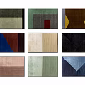 Modern Square Rugs with Color Block Patterns and Stylish Decorative Designs 3d model