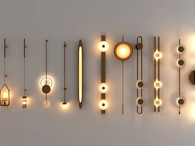 Stylish Modern Wall Lamps With Various Designs And Warm Lighting For Home Decor 3d model