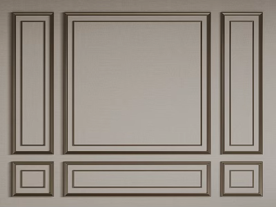 Decorative Lines Wall Panel Design With Geometric Square Rectangular Frames For Modern Interior Decoration 3d model
