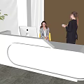 Modern Reception Desk Front Desk 3d model
