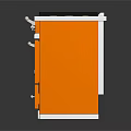 Orange Freestanding Kitchen Stove With Multiple Burners Storage Drawers And Stainless Steel Trim