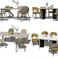 Modern Dining Table and Chair Combination Dining Table and Chair 3d model