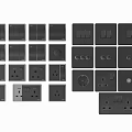 Black Modern Switch Panels With Various Designs And Socket Combinations For Home Use 3d model
