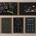 Blackboard blackboard graffiti wall chalk drawing small blackboard drawing chalk graffiti 3d model