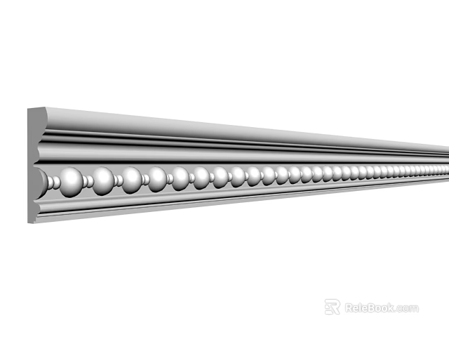 Elegant High Quality Gypsum Molding with Beaded Design for Interior Architectural Trim 3d model 