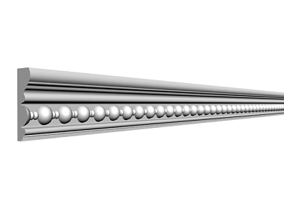 Elegant High Quality Gypsum Molding with Beaded Design for Interior Architectural Trim 3d model
