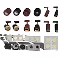 Modern Downlights And Spotlights With Various Designs And Colors For Ceiling Lighting 3d model
