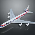 ZBC Pacific Airliner Aerospace Model Features Detailed White Red Blue Livery Design
