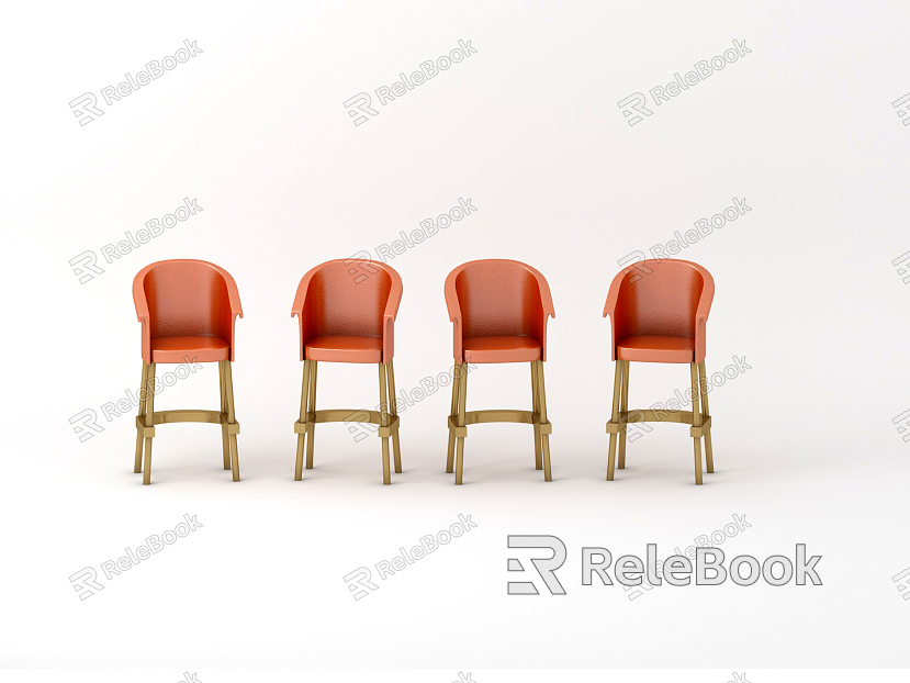 Light Luxury Bar Chair Leather Bar Chair model