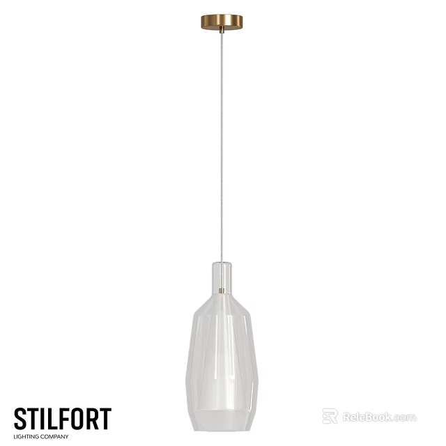 Modern Transparent Glass Pendant Light With Sleek Cylindrical Design For Interior Spaces 3d model 