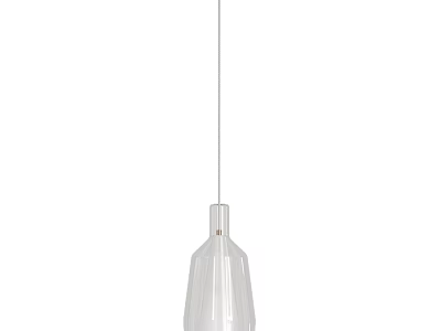 Modern Transparent Glass Pendant Light With Sleek Cylindrical Design For Interior Spaces 3d model
