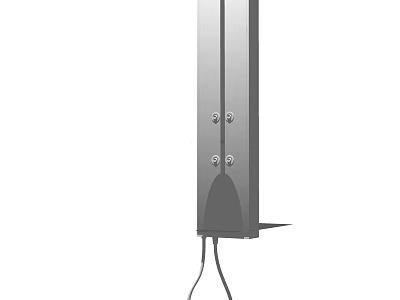 Sleek Chrome Shower Panel With Wall Mounted Design And Control Knobs 3d model