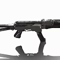 Classic Military Assault Rifle With Black Metal Body And Detachable Magazine