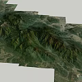Garden Landscape With 3D Mountain Terrain And Natural Green Vegetation