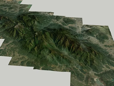 Garden Landscape With 3D Mountain Terrain And Natural Green Vegetation 3d model