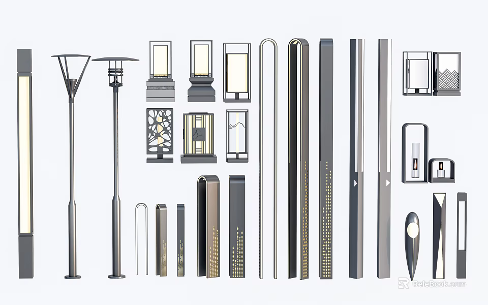 Modern Outdoor Lights With Street Lamps Wall Lights And Various Designs 3d model 
