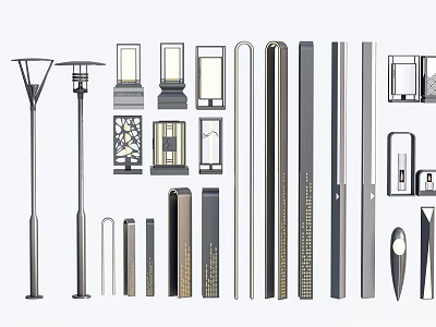 Modern Outdoor Lights With Street Lamps Wall Lights And Various Designs 3d model