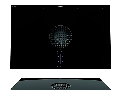 Modern Electric Cooktop With Black Glass Surface Circular Heating Zone And Control Buttons 3d model