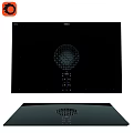 Modern Electric Cooktop With Black Glass Surface Circular Heating Zone And Control Buttons