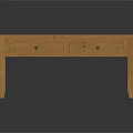 Simple Design Wooden Coffee Table With Rectangular Top Two Drawers And Sturdy Legs 3d model
