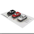 Small Black Red And White Cars Showcasing Fine Interior Details And Technical Specifications