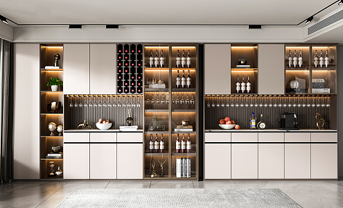 Modern Wine Cabinet Wine Cabinet Combination 3d model