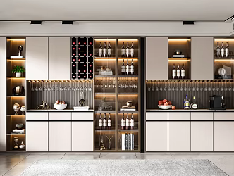 Modern Wine Cabinet Wine Cabinet Combination 3d model