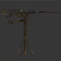 Browning Machine Gun Browning Gatling White Machine Gun Machine Gun Bullet Military 3d model