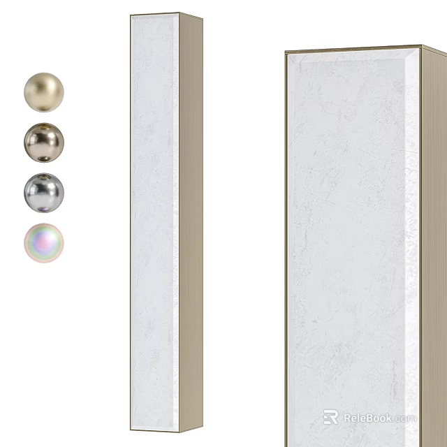 Modern Wall Lamp Design With Multi Colored Spheres And White Beige Vertical Panels 3d model 