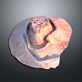 Stone Wood Castle Structure Model With Shell Shaped Design And Natural Elements