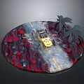 Yellow Off Road Vehicle Game Character Driving On Red Gray Terrain With Palm Trees