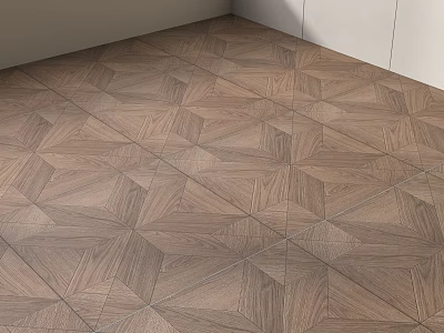Geometric Pattern Wooden Flooring Design Featuring Brown Wood Grain And Modern Style 3d model