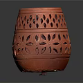 Red Decorative Daily Living Essential Vase With Intricate Hollow-out Flower Patterns