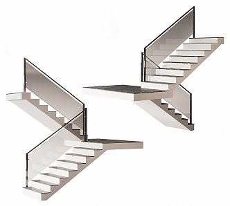 Modern Stairs Corner Stairs 3d model