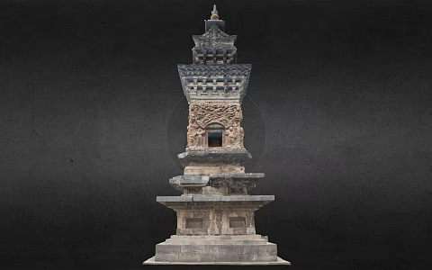 Chinese-style Stone Pagoda Dragon and Tiger Pagoda 3d model