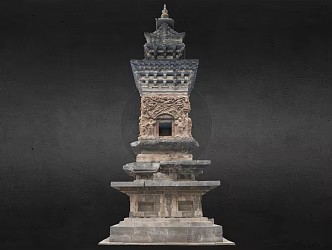 Chinese-style Stone Pagoda Dragon and Tiger Pagoda 3d model