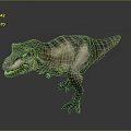 Realistic Striped Tyrannosaurus Rex Dinosaur Standing Pose 3D Render Model