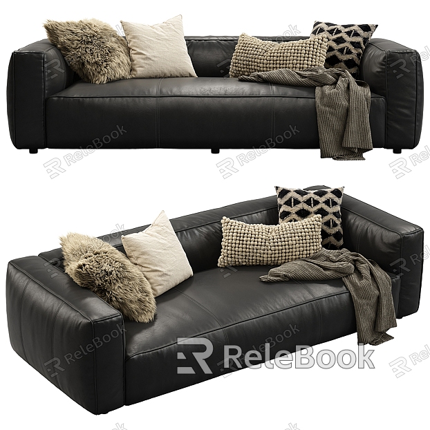 Joybird leather multiplayer sofa model