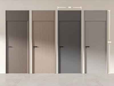 Modern Hinged Doors In Various Color Options For Interior Home Design 3d model