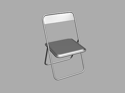 Sleek Foldable Leisure Chair with Metal Frame and Comfortable Seat Design 3d model