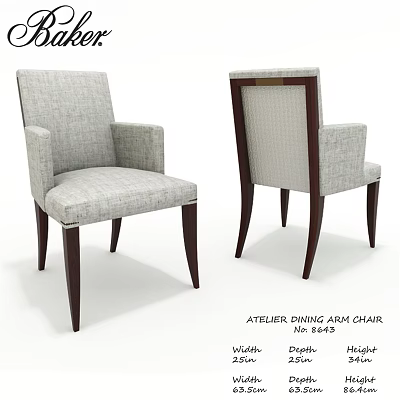 Atelier Dining Arm Chair With Velvet Upholstery Oak Legs And Wool Blend Fabric 3d model