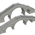 Elegant Traditional Stone Arch Landscape Bridge With Staircase And Railings