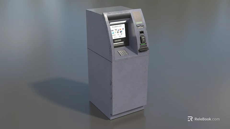 Commercial ATM Machine With Touch Screen Keypad And Card Slot For Business Use 3d model 